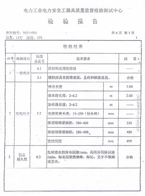 金能绝缘板检测报告