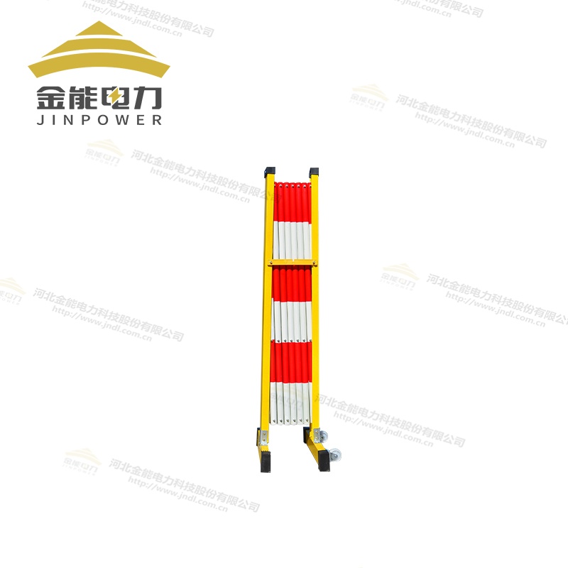 玻璃钢红白圆管伸缩围栏 底座可加万向轮